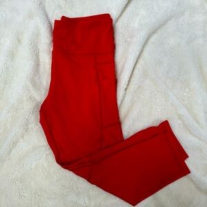 Zyia Red Capri Leggings with Pockets